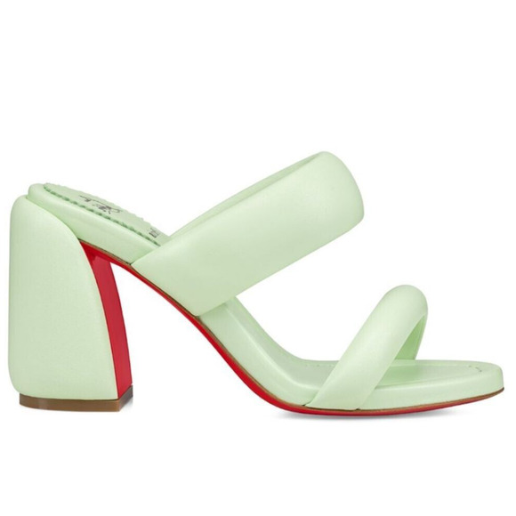 Christian Louboutin Inflama Sab 85 Mint Green Leather Mules 38 - Picture 2 of 8
